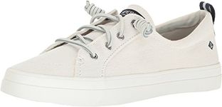 Sperry Top-Sider Womens Crest Vibe Washed Linen White 8 B(M) US