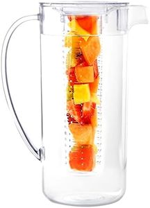 Youngever 2 Quarts Plastic Pitcher With Lid, Clear Plastic Pitcher Great for Iced Tea, Sangria, Lemonade (With Infuser)