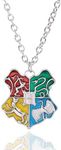 GAUEIOUR Harry Themed Necklace,Fashion Movie Jewelry Necklace, Hogwarts Magic School Badge Alloy Necklace, Personalized Movie Commemorative Jewelry, Unisex, Jewelry Gift for Fans