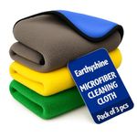 EarthyShine Microfiber Cleaning Cloths for Home, Kitchen, Dusting, Glass, Furniture & Other Surfaces (600 GSM, 40X30cm Pack of 3)