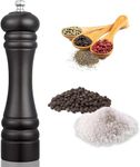 Jamboree Pepper Grinder Classic Oak Wood Spicy Pepper Salt Corn Mill Grinder Wooden, Ceramic Traditional Pepper Mill (Black, Pack of 1)