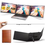 NGTeco 14 Inch Triple Screen Extender for Laptop, FHD 1080P Portable Monitor Ultra-Thin 2.2LB, Plug and Play with H5-T Adapter for 13.3-17.3 Inch Mac Windows Linux Chrome OS