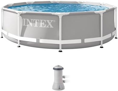 INTEX 26701EH Prism Frame Premium Above Ground Swimming Pool Set: 10ft x 30in – Includes 330 GPH Cartridge Filter Pump – SuperTough Puncture Resistant – Rust Resistant – 1185 Gallon Capacity