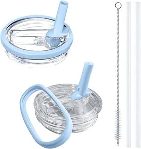 Aooiiysd 2 Pack 40 oz Tumbler Flip Straw Lid Replacement – Spill Proof & Splash Resistant Cover for Stanley Quencher – Reusable Accessories for Stanley 40 oz Cup(Light Blue)