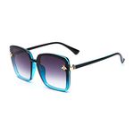 ELEGANTE Women's Butterfly Butterfly Polarization Sunglasses Blue Frame, Purple Lens - (Pack Of 1)