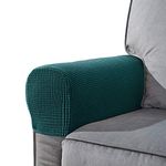 NEKOSUKI Arm Rest Covers Set, Set of 2 Stretch Armchair Covers for Arms, Spandex Polyester Sofa Arm Caps Non Slip Armrest Covers for Chairs Furniture Protector, Teal