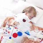 ROKDUK Weighted Blanket Kids 4 Pounds 36x48 in 100% Oeko-Tex Natural Egyptian Cotton 1200TC Toddler Weighted Blanket with Non-Toxic Glass Beads Small Heavy Blanket Throw Printed White Teddy Bear