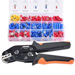 SWANAMB Wire Crimping Tool Kit AWG 23-13 With 280 PCS Insulated Wire Electrical Connectors - Butt, Ring, Spade, Quick Disconnect - Crimp Terminals Cable Lugs Assortment Kit Wire Crimp Set