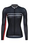 Sundried Women's Long Sleeved Pro Cycle Jersey Ladies Road Bike Cycling Top MTB Shirt (Black XL)