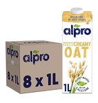 Alpro Oat Plant-Based Long Life Drink, Vegan & Dairy Free, 1L (Pack of 8)