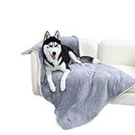 PAWZ Road Thick Dog Fleece Blanket soft, Large Warm Pet Dog Blankets washable for cats dogs Grey 150x100cm