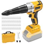 Cordless Rivet Gun Tool Compatible with Dewalt 20V Max Battery, Brushless Electric Automatic Rivet Gun for Rivets 1/8'', 5/32'', 3/16", with 100PCS 5/32'' Rivets (No Battery)