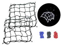 2 PCS Bungee Nets with Strong Reflection at Night Motorcycle Cargo Net Stretches to 30"x30" with 6 Trailer Metal Hooks,XCSPACE Multi-Color Small Cargo Nets for Bike, Motorcycle, ATV