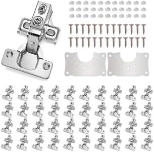 Mirdinner Cabinet Hinges - 100 Pack for 1/2 inch Overlay Cabinet, Face Frame Concealed 105Deg Self Closing Hinges, Stainless Soft Close Cabinet Door Hinges with Mounting Screws and Repair Plate