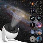 QZEMEL Galaxy Projector with 12 Space Films – Star Light Planetarium Projector for Kids & Adults, HD Rotating Nebula Night Light with Timer & Adjustable Focus for Bedroom, Ceiling, Home Theater