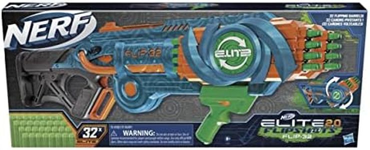 Nerf Elite 2.0 Flipshots Flip-32 Blaster, 32 Dart Barrels Flip to Double Your Firepower, 32-Dart Capacity, 32 Nerf Darts