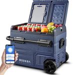 BODEGACOOLER 12V Portable Refrigerator Dual Zone 48 Quart, 45L Portable Car Fridge Freezer, -4℉-68℉℉ Car Cooler WIFI APP Control 12/24V DC and 100-240V AC for Camping,Travel, Home Use