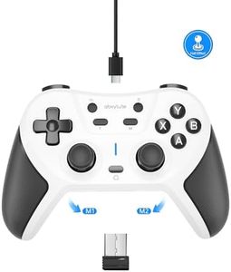 abxylute C5P Wireless Gaming Controller for PC/Switch/iOS/Android/PS3/PS4/Steam/MAC, 2.4 GHz Hall Effect Stick & Trigger - Remappable Back Buttons - Rubberized Grips Console Layout Gamepad Vibration