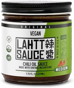 Lahtt Sauce Premium All Purpose Chili Oil, Vegan (Made with Shiitake Mushrooms), Medium Heat, Natural Non GMO Ingredients, Gluten-Free, No MSG, No Preservatives (1 Jar)