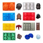 FantasyBear Chocolate Ice Mold,Silicone Flexible Molds for Star Wars Lovers Robots Birthday Cake Decoration Candy Molds Chocolate Molds Soap Molds Baking Molds Jello Molds (8pcs Set)