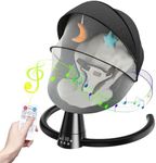 Electric Baby Bouncer with Bluetooth, Baby Bouncer Chair with 5 Swing Speed, 3-Stage Timer and Remote Control, Portable Swing Chair from Birth for Newborn Boys Girls (Black)