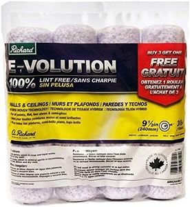 A. Richard 98140 E-Volution Lint Free Paint Roller Cover 3/8" Nap, 4-Pack, 9-1/2-Inch