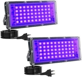 Eleganted2 Pack 50W Black Lights, Blacklight Flood Light with Plug and Switch,for Glow Party, Halloween, Fluorescent Poster, Body Paint