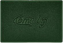Nicoman COME-IN Embossed Shape Door Mat Dirt-Trapper Washable Barrier Doormat-(Use Indoor or Sheltered Outdoor)-(90x60cm/3x2ft,Large) Green