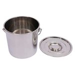 6L 12L 20L Stainless Steel Bucket with Lid Bucket Kitchen Bin Food Bucket Water Bucket with Handle Lid Milk Bucket Stainless Steel Bucket (12L)