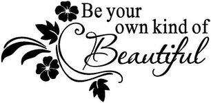 Be You Own Kind of Beautiful - MERYSAN Wall Decal Sticker Quotes, Removable DIY Saying Wallpaper Peel and Stick Home Decor for Kids Bedroom Living Room Dressing Room Gift (23×11inch, Black)