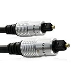 Cable Mountain Optical Cable 2M HQ – SPDIF Digital Optical Audio Cable | TOSLINK to TOSLINK 24K Gold Plated Pins with Metal Casing Lead for Soundbar, Smart Tv and Home Theater - Black