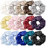 LILYSILK Silk Scrunchies and Ponytail Holders for Frizz & Breakage Prevention, 100% Mulberry Silk, Elastic Hair Ties, 15Pc, Random Color