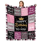 Birthday Gifts for Women Birthday Blanket, Queen Birthday Gifts for Wife, 50"X60" Happy Birthday to You Blanket Decorations, Happy Birthday Gifts for Her Friend Mom Sister Wife