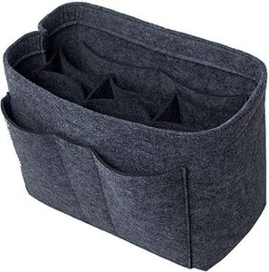 Advance Geotextiles Women Felt Purse Organizer Insert for Ladies Handbag, Tote, Hobo Bag Storage Purse Divider, Multiple Storage Compartment - Dark Grey(8.85x4.5x5.5) inch (Small)