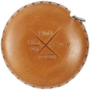 WUTA Soft Retractable Tape Measure Genuine Leather Handmade Gift Portable Mini Ruler Tape Case Body DIY Tailor Craft Cloth Dieting (Saddle Brown)
