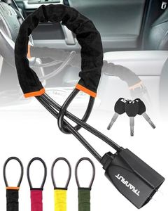 Turnart Steering Wheel Lock Universal Fit Most Vehicles with Seat Belt Buckles Sturdy Lock for Car Truck SUV Van Security with 3 Keys (Black)