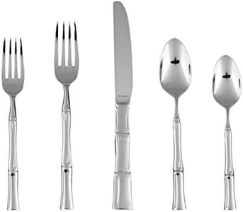 Fortessa Royal Pacific 18/10 Stainless Steel Flatware 20 Piece Place Setting, Polished Stainless