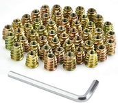 PERFETSELL 50 PCS Threaded Insert Nuts for Wood Furniture, M6x15mm Hex Socket Screw-in Nuts Fastener Zinc Alloy Interface Hex Socket Drive Flat Head Threaded Rivet Hex Socket Screw Inserts