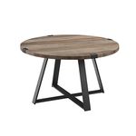 Walker Edison Anastiasia Modern Metal Wrap X Base Coffee Table, 30 Inch, Grey Wash and Black