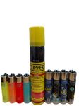 KOFY Nylon Clipper Lighter Value Pack Of 8 Assorted Lighters With Complementary 100 Ml Gas Can