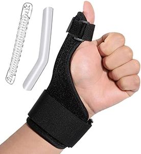 1 Piece Provides support and restricts thumb movement to help reduce pressure and pain caused by thumb injuries, tendonitis, arthritis, and sprains. (1 Black Thumb Splint Glove)