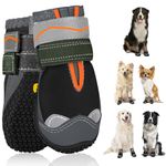 SlowTon Dog Booties for Winter Waterproof Anti Slip Dog Shoes for Walking, Paw Protectors with Reflective Straps for Large Dogs(size#8 (Width 3.0 inch) for 74-91 lbs)