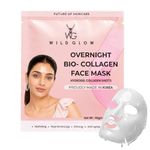 WILDGLOW Korean Glass Skin Bio-Collagen Overnight Face Mask for Deep Hydration, Pigmentation, Anti-Aging & Pore Minimizing | Hyaluronic Acid, Niacinamide, Vitamin E & Centella | Pack of 1