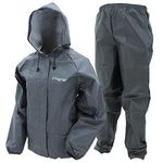 FROGG TOGGS Men's Standard Ultra-Lite2 Waterproof Breathable Protective Rain Suit, Carbon, Medium Short