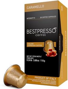 Bestpresso Coffee for Nespresso Original Machine 120 pods Certified Genuine Espresso Caramel Blend(Medium Intensity) Pods Compatible with Nespresso Original 60 Days Satisfaction Guarantee