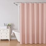 Krismile Linen Shower Curtains, Waterproof Mould and Mildew Resistant Quick dry Bath Shower Curtain for Wet Room Bathtub Shower Stall, 180 x 180cm Drop with 12 Bothroom curtains Hooks, Blush,Pink