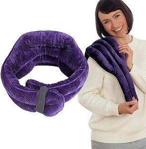 SunnyBay Pain Relief Microwavable Neck Wrap - Hands-Free Moist Heating Pad, Heated Neck Wrap & Pillow in One - Microwave Heating Pad for Neck & Shoulders (Lavender Purple)
