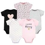 Hudson Baby Baby Cotton Bodysuits, Girl Mommy 5pk, 0-3 Months