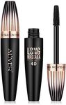 Mascara Black, 4d Silk Fiber Eyelash Mascara Waterproof, Longer & Thicker Lash, Extra Long Fiber Mascara and Thick, Long Lasting, Waterproof & Smudge-Proof (Black)