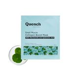 Quench Snail Mucin Collagen Boost Mask with Niacinamide & Hyaluronic Acid for Glass Skin within 4 Hours | Korean Bio-Collagen Overnight Mask for Deep Hydration | Reduces Pigmentation, Wrinkles & Fine Lines (45g, 1 Piece)